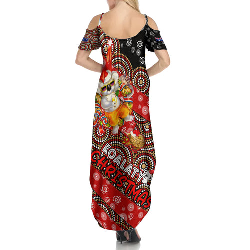 koalaty-christmas-family-matching-summer-maxi-dress-and-hawaiian-shirt-australia-koala-aboriginal