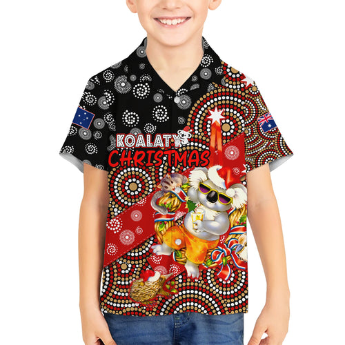 koalaty-christmas-family-matching-summer-maxi-dress-and-hawaiian-shirt-australia-koala-aboriginal