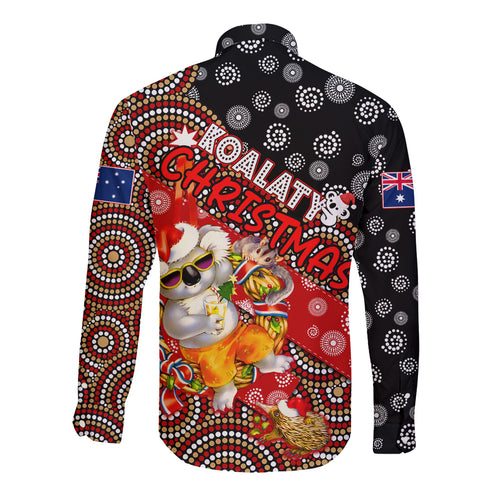 koalaty-christmas-long-sleeve-button-shirt-australia-koala-aboriginal
