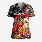 Koalaty Christmas Scrub Top Australia Koala Aboriginal - Aussie Hoodie