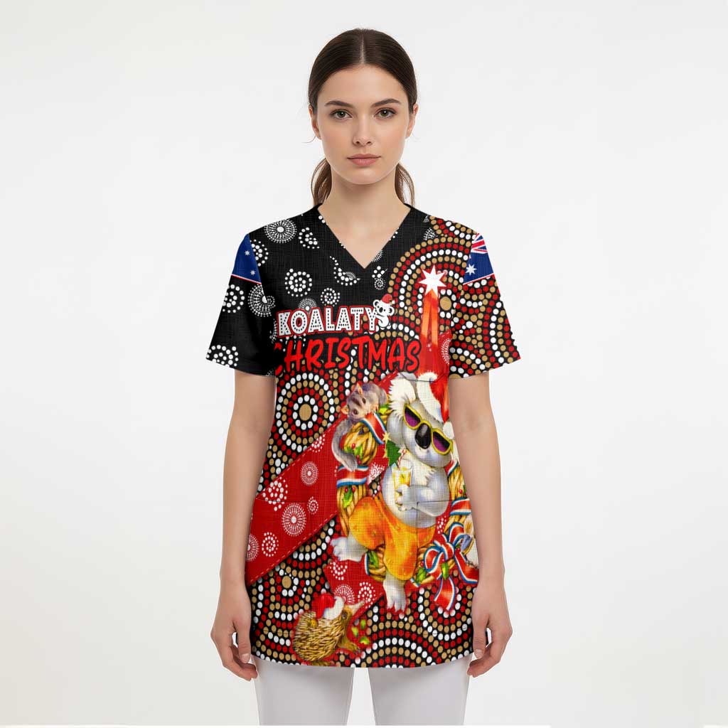 Koalaty Christmas Scrub Top Australia Koala Aboriginal - Aussie Hoodie
