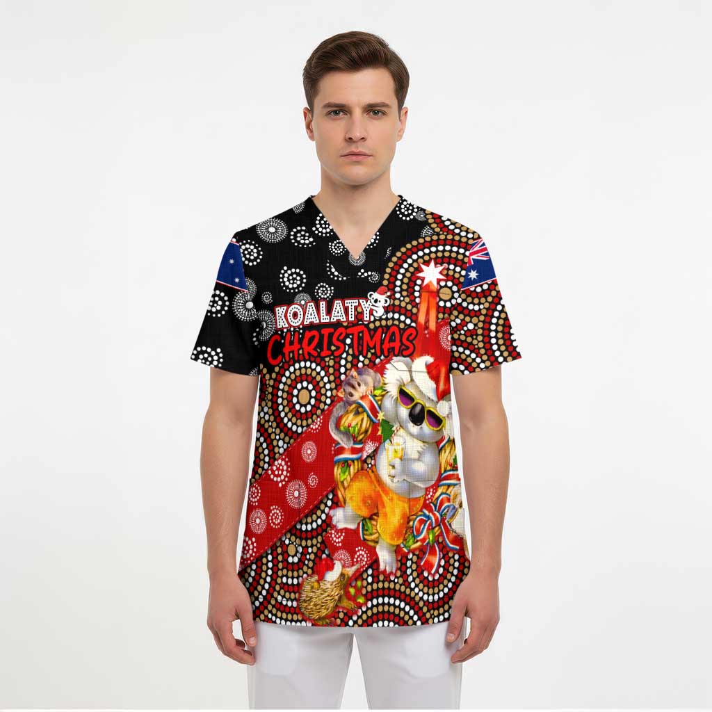 Koalaty Christmas Scrub Top Australia Koala Aboriginal - Aussie Hoodie