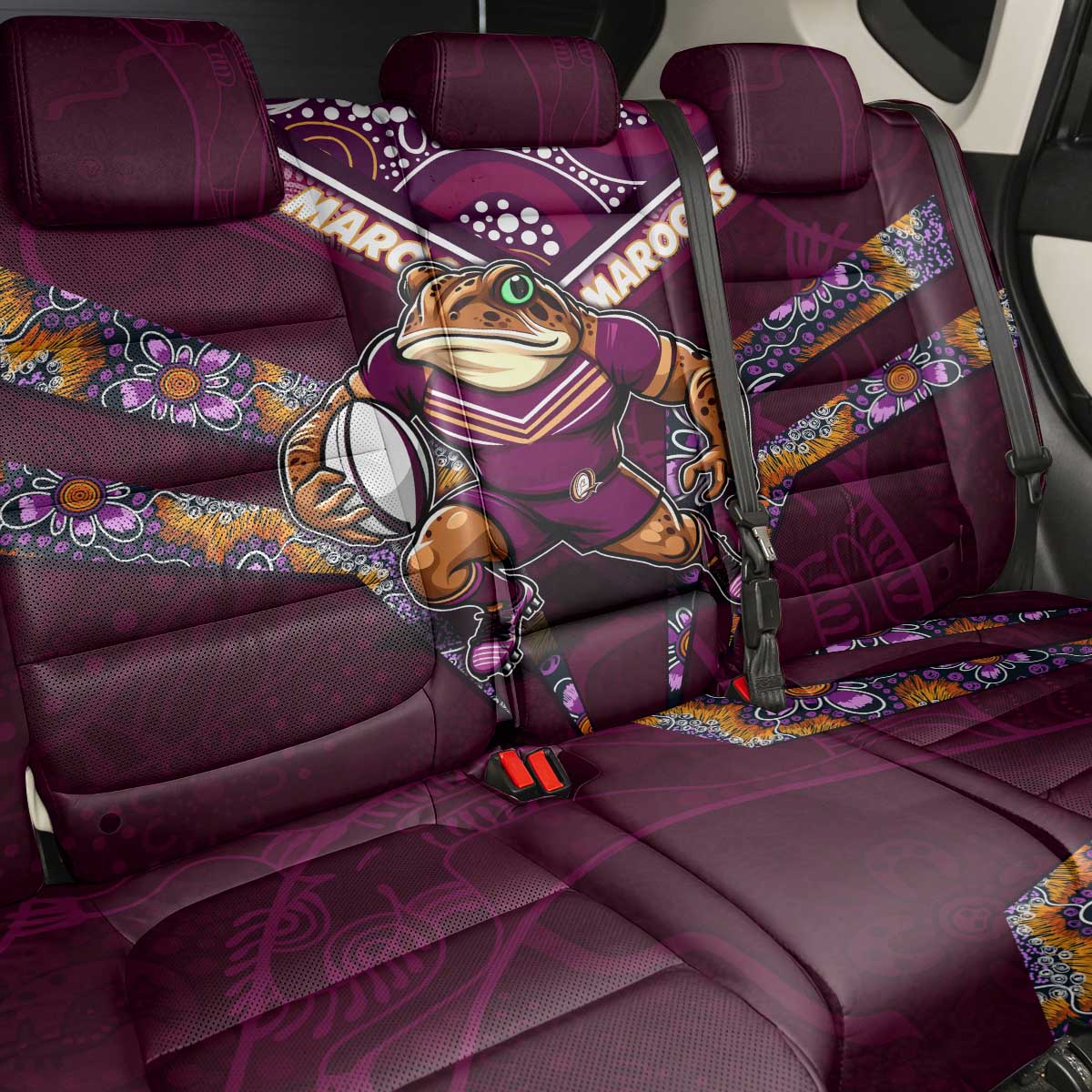 Queensland Maroons Back Car Seat Cover Mascot Rugby League