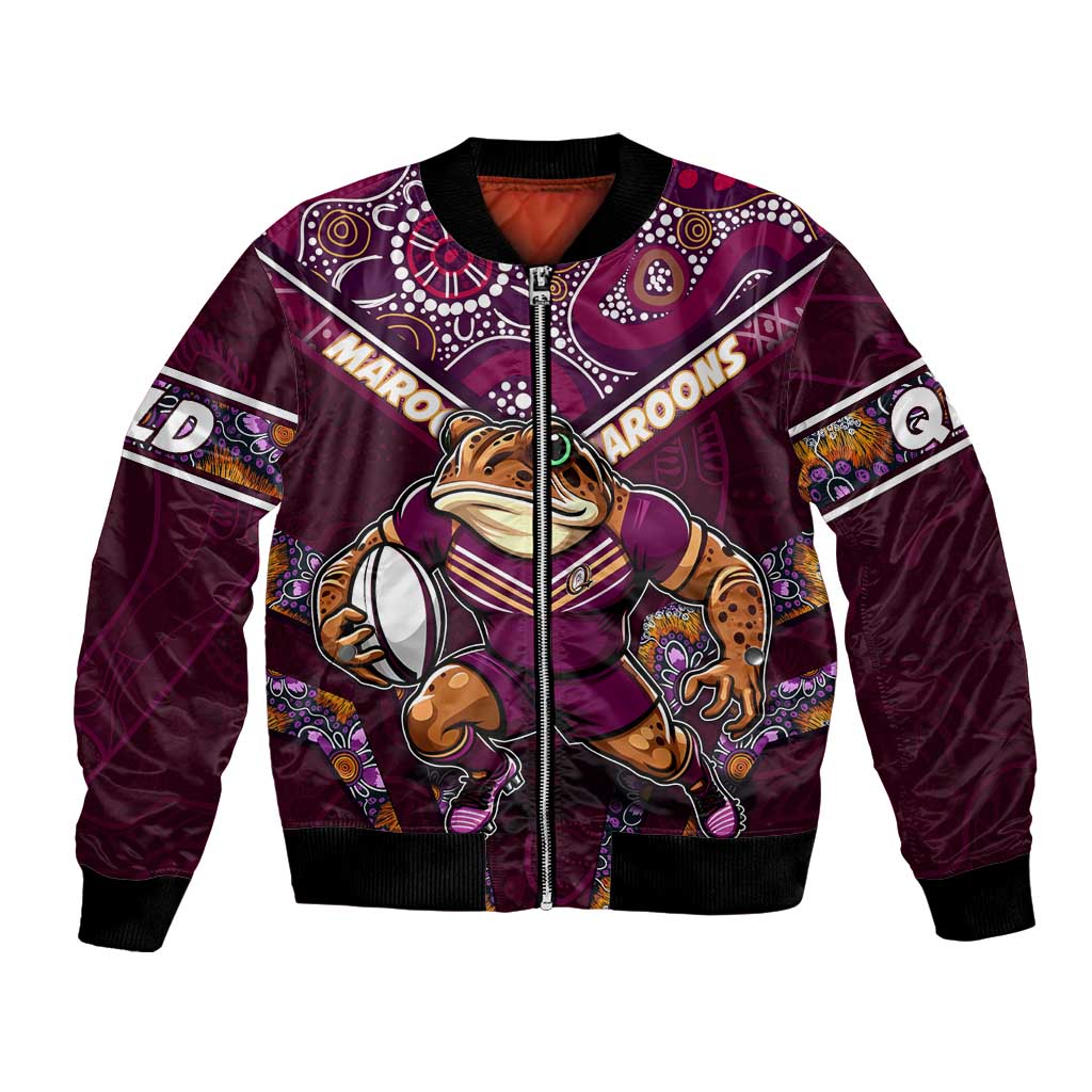 Personalised Queensland Maroons Bomber Jacket Mascot Rugby League