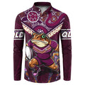 Personalised Queensland Maroons Button Sweatshirt Mascot Rugby League
