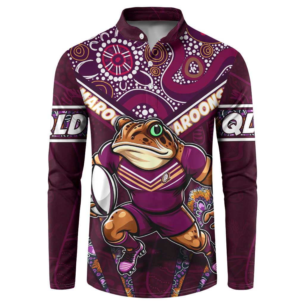 Personalised Queensland Maroons Button Sweatshirt Mascot Rugby League