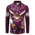 Personalised Queensland Maroons Button Sweatshirt Mascot Rugby League