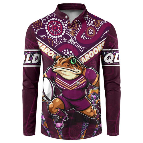 Personalised Queensland Maroons Button Sweatshirt Mascot Rugby League