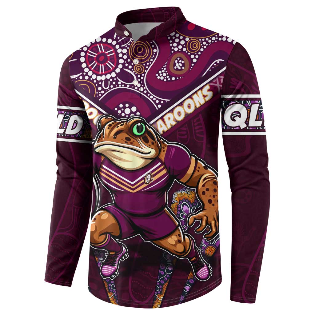 Personalised Queensland Maroons Button Sweatshirt Mascot Rugby League