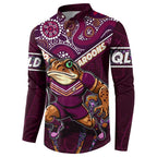 Personalised Queensland Maroons Button Sweatshirt Mascot Rugby League