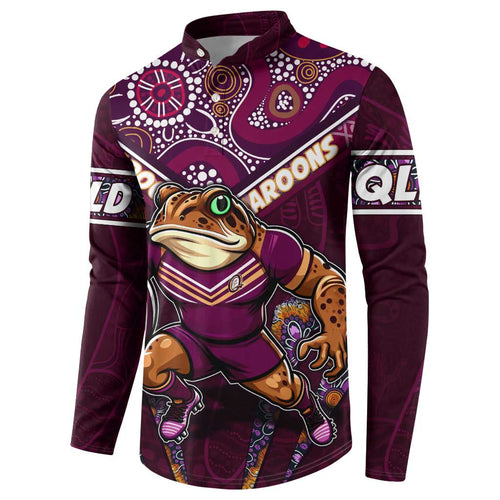 Personalised Queensland Maroons Button Sweatshirt Mascot Rugby League