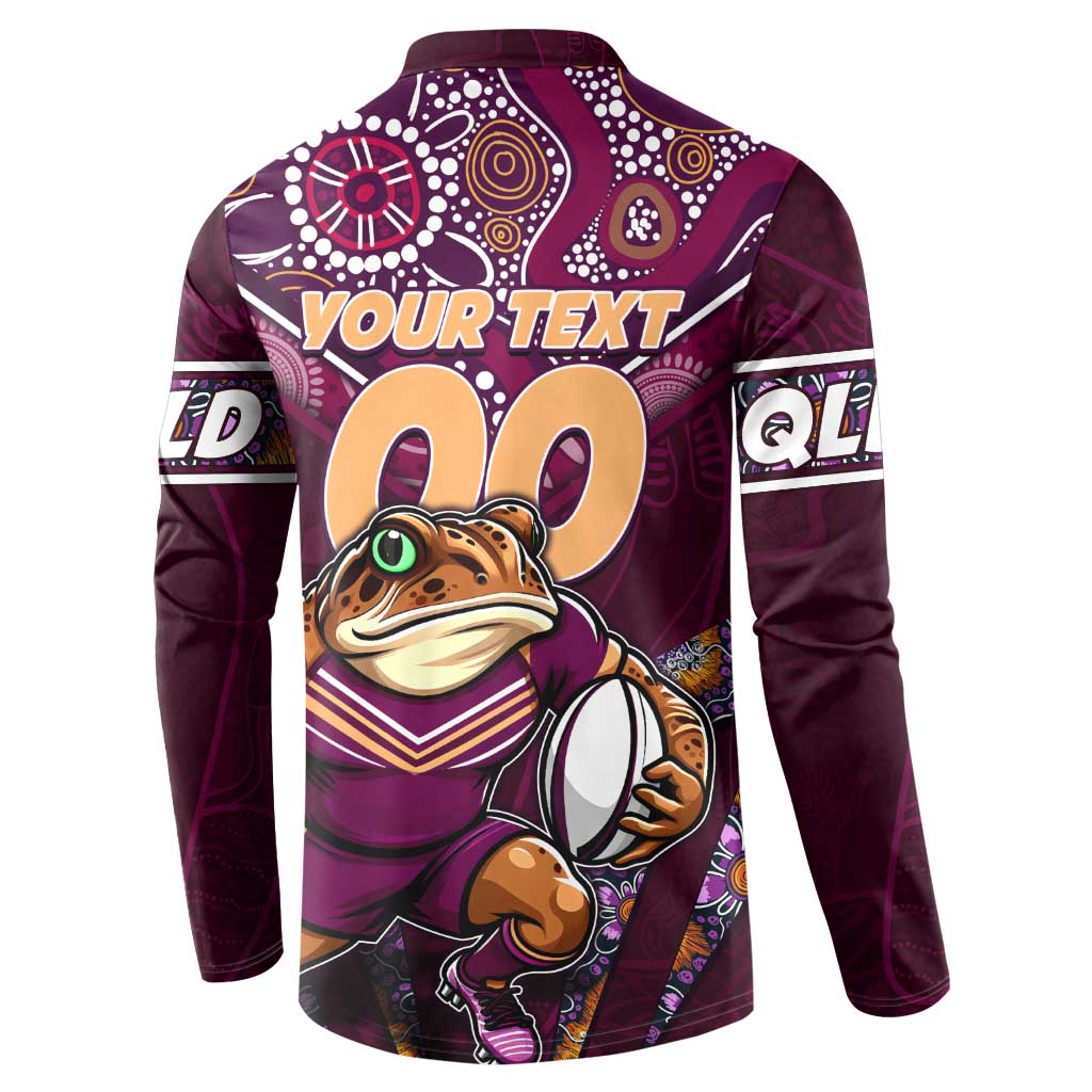 Personalised Queensland Maroons Button Sweatshirt Mascot Rugby League