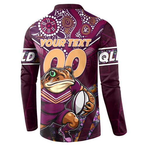 Personalised Queensland Maroons Button Sweatshirt Mascot Rugby League