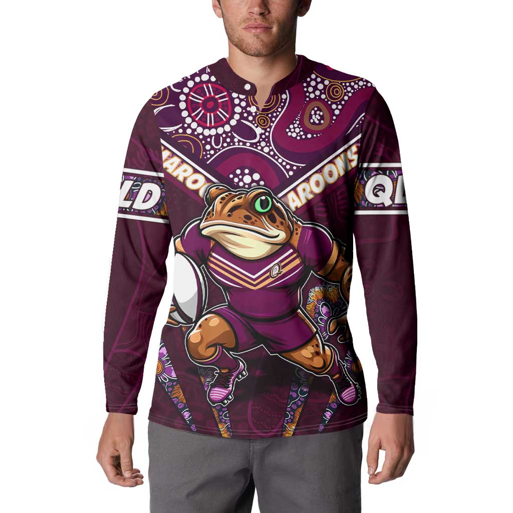 Personalised Queensland Maroons Button Sweatshirt Mascot Rugby League