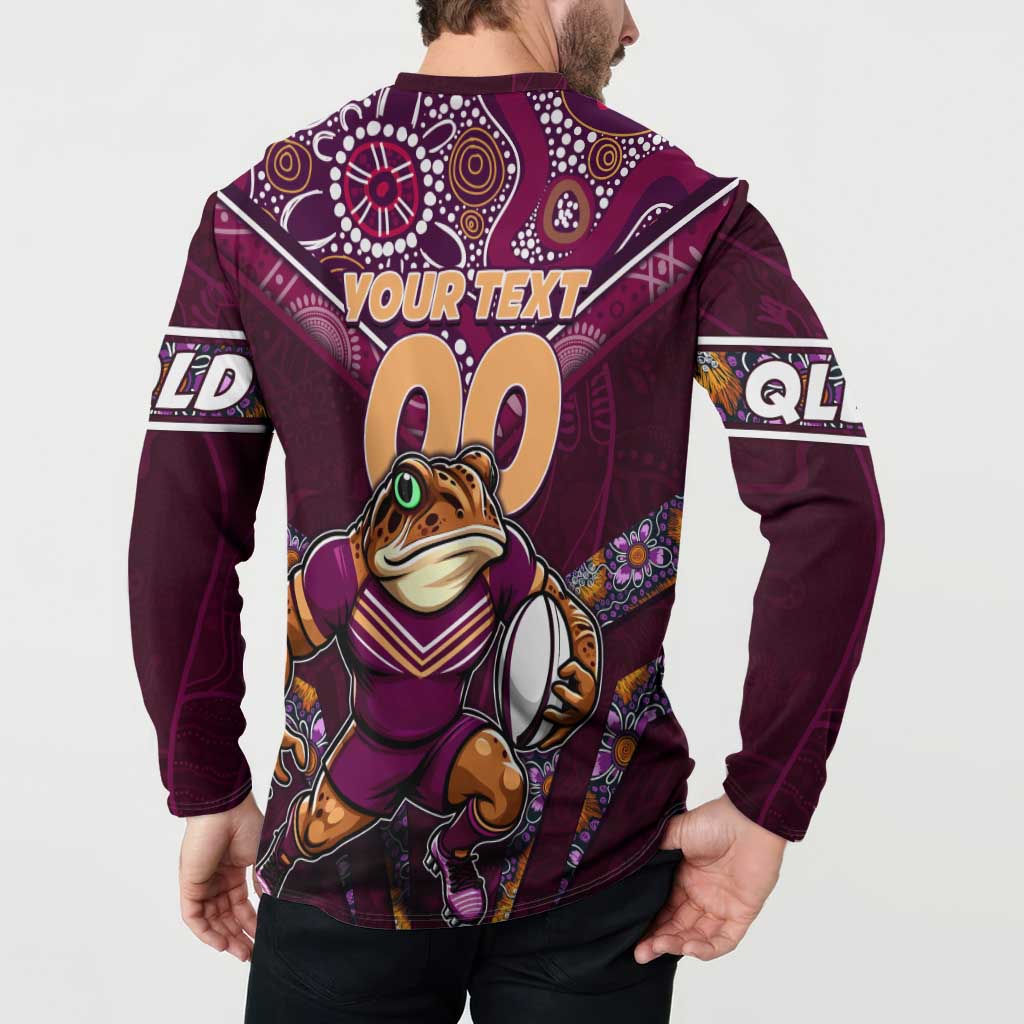 Personalised Queensland Maroons Button Sweatshirt Mascot Rugby League
