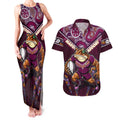 Personalised Queensland Maroons Couples Matching Tank Maxi Dress and Hawaiian Shirt Mascot Rugby League