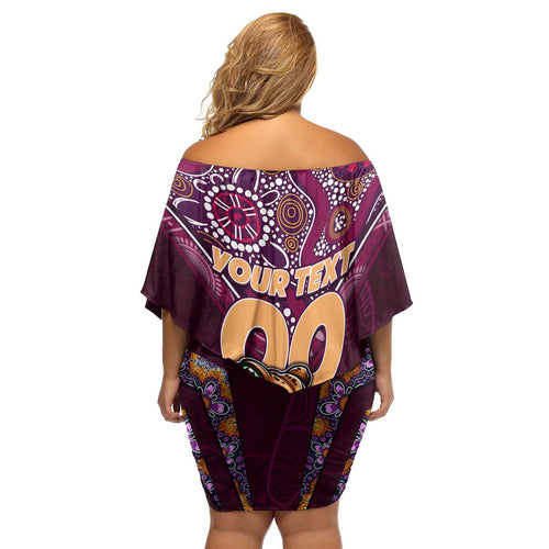 Personalised Queensland Maroons Family Matching Off Shoulder Short Dress and Hawaiian Shirt Mascot Rugby League