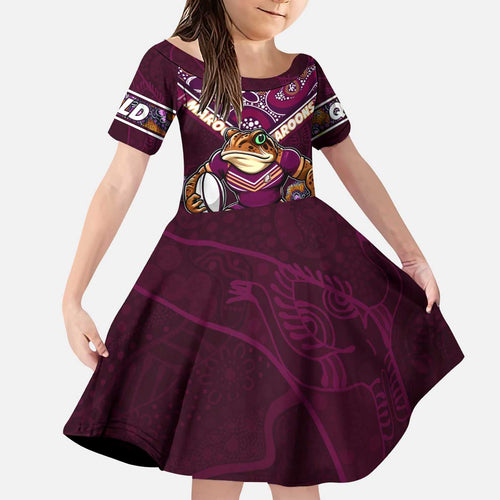 Personalised Queensland Maroons Family Matching Puletasi and Hawaiian Shirt Mascot Rugby League