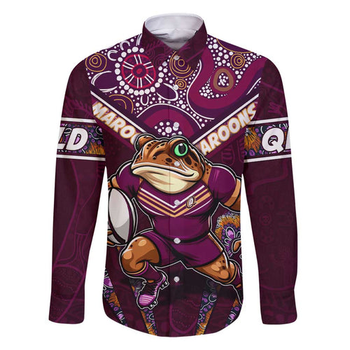 Personalised Queensland Maroons Family Matching Short Sleeve Bodycon Dress and Hawaiian Shirt Mascot Rugby League