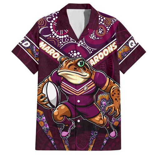 Personalised Queensland Maroons Family Matching Tank Maxi Dress and Hawaiian Shirt Mascot Rugby League