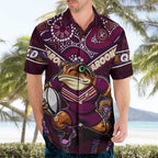 Personalised Queensland Maroons Hawaiian Shirt Mascot Rugby League