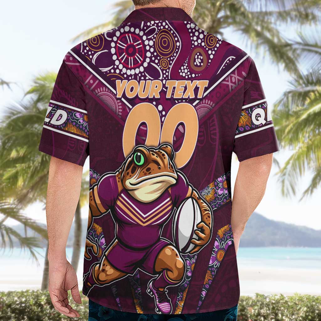 Personalised Queensland Maroons Hawaiian Shirt Mascot Rugby League
