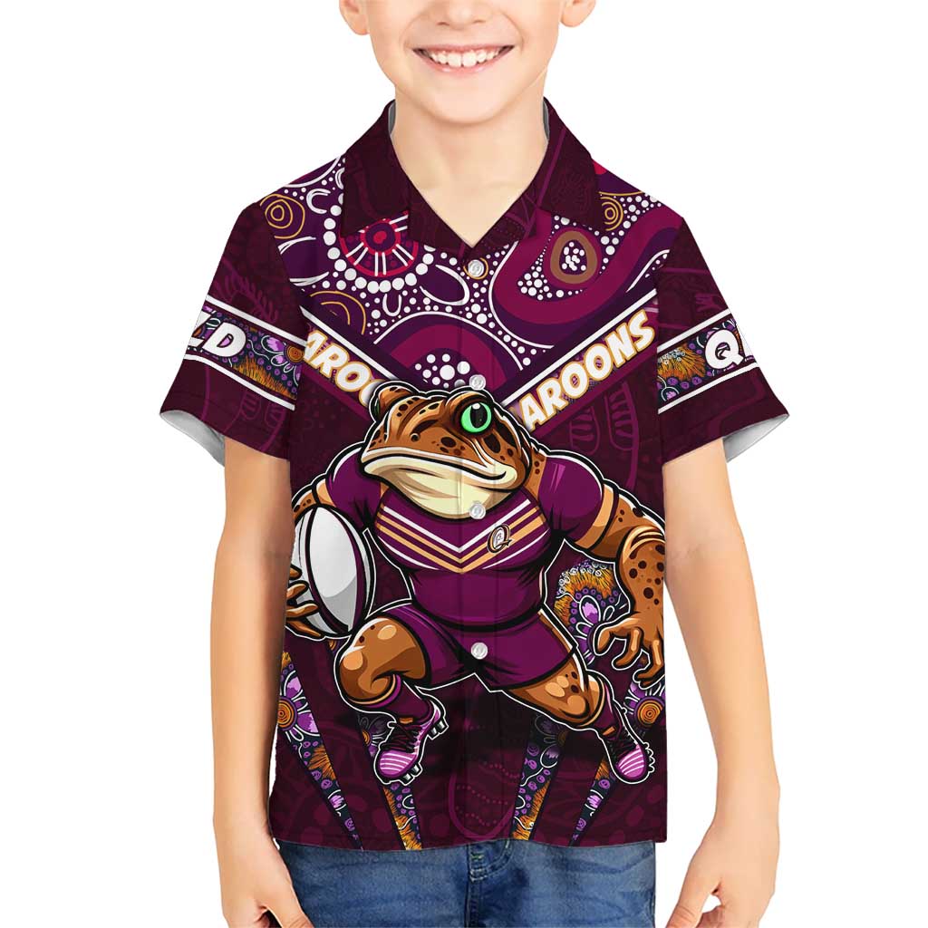 Personalised Queensland Maroons Hawaiian Shirt Mascot Rugby League