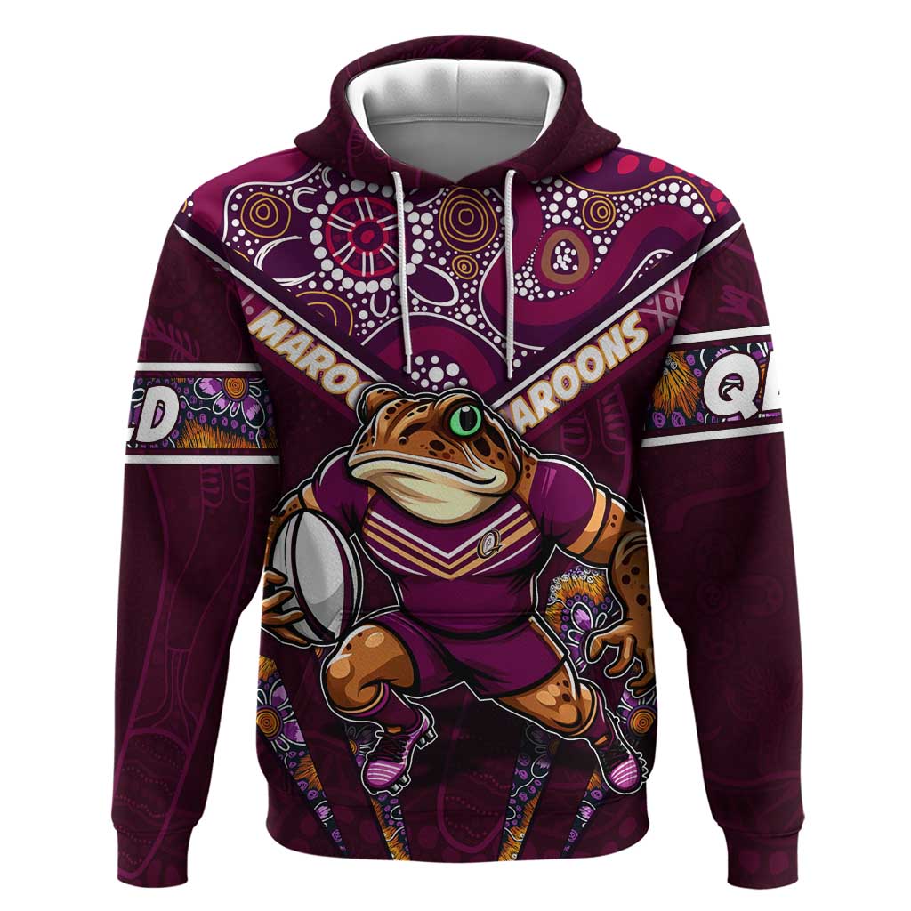 Personalised Queensland Maroons Hoodie Mascot Rugby League