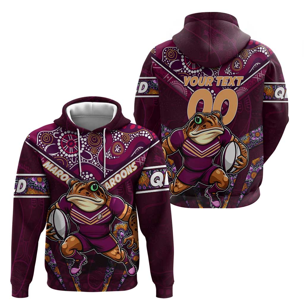 Personalised Queensland Maroons Hoodie Mascot Rugby League