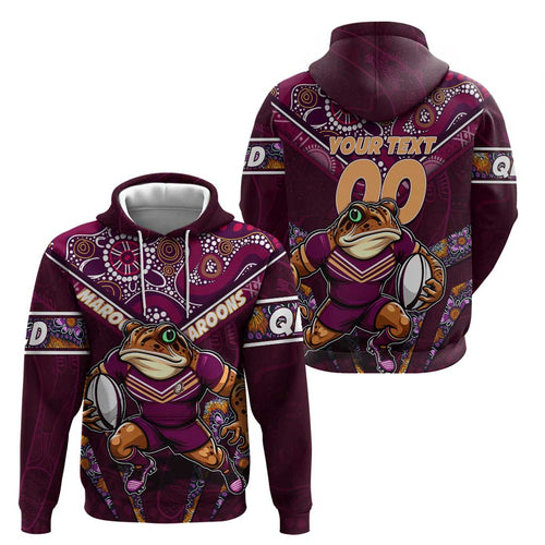Personalised Queensland Maroons Hoodie Mascot Rugby League