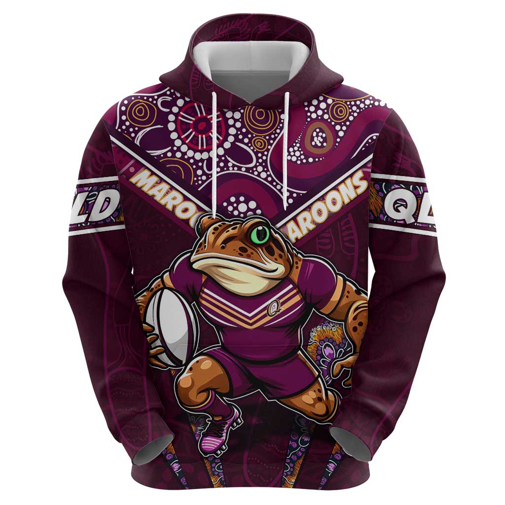 Personalised Queensland Maroons Hoodie Mascot Rugby League