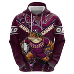 Personalised Queensland Maroons Hoodie Mascot Rugby League
