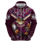 Personalised Queensland Maroons Hoodie Mascot Rugby League