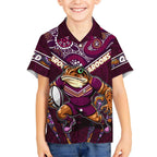 Personalised Queensland Maroons Kid Hawaiian Shirt Mascot Rugby League