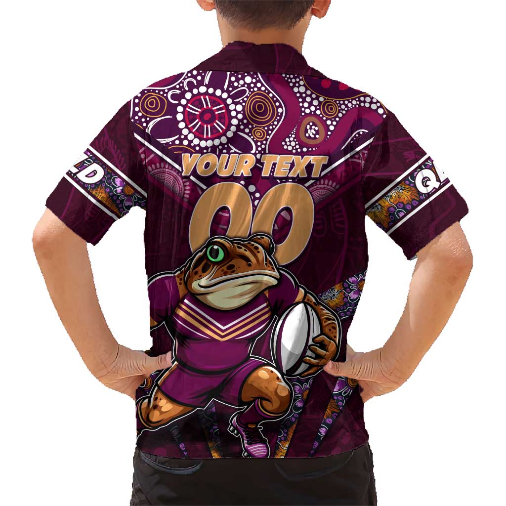 Personalised Queensland Maroons Kid Hawaiian Shirt Mascot Rugby League