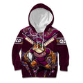Personalised Queensland Maroons Kid Hoodie Mascot Rugby League