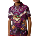 Personalised Queensland Maroons Kid Polo Shirt Mascot Rugby League