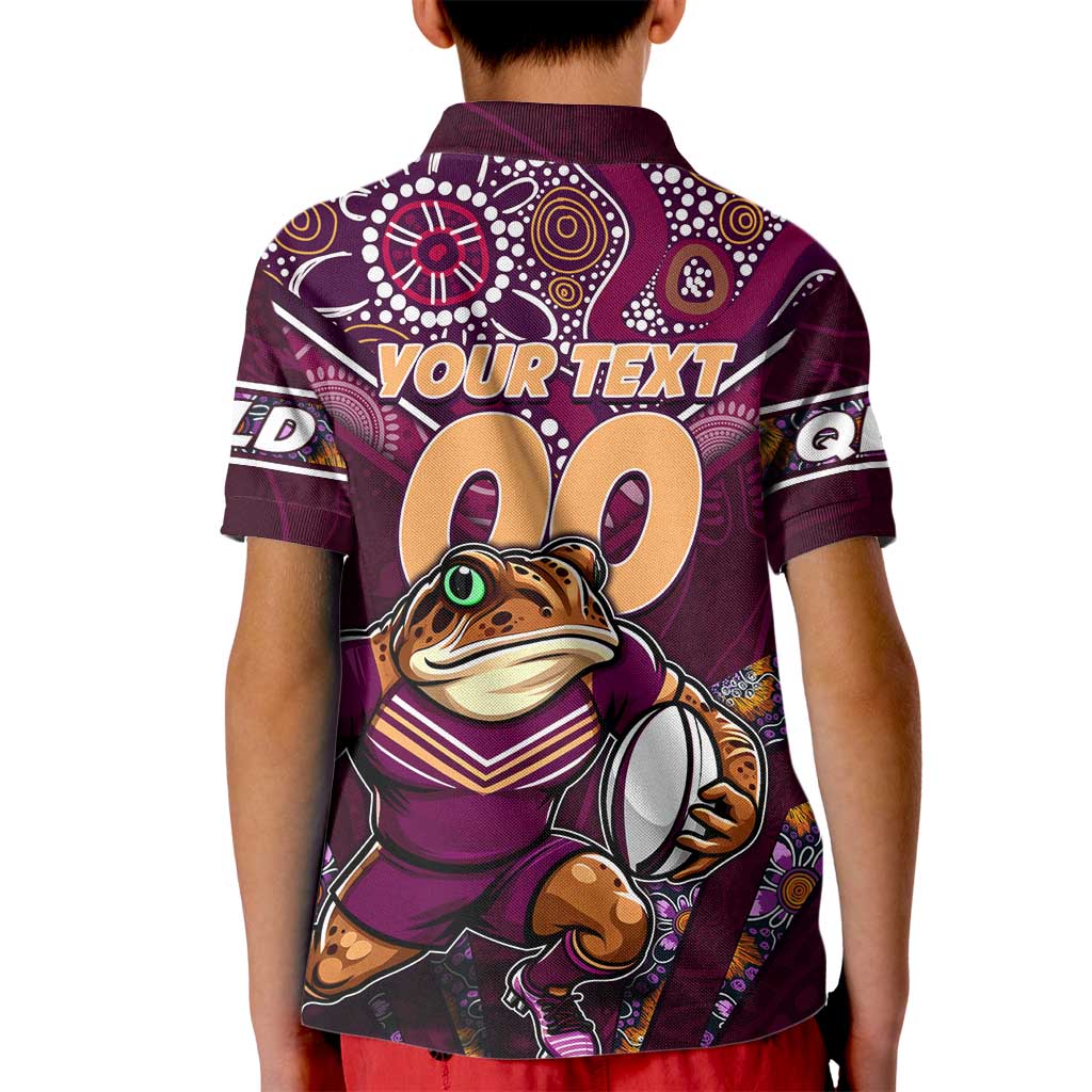 Personalised Queensland Maroons Kid Polo Shirt Mascot Rugby League