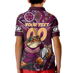 Personalised Queensland Maroons Kid Polo Shirt Mascot Rugby League