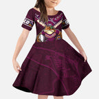 Personalised Queensland Maroons Kid Short Sleeve Dress Mascot Rugby League
