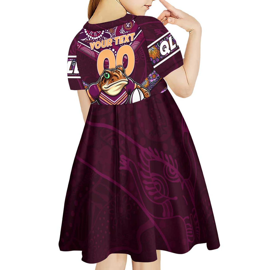 Personalised Queensland Maroons Kid Short Sleeve Dress Mascot Rugby League