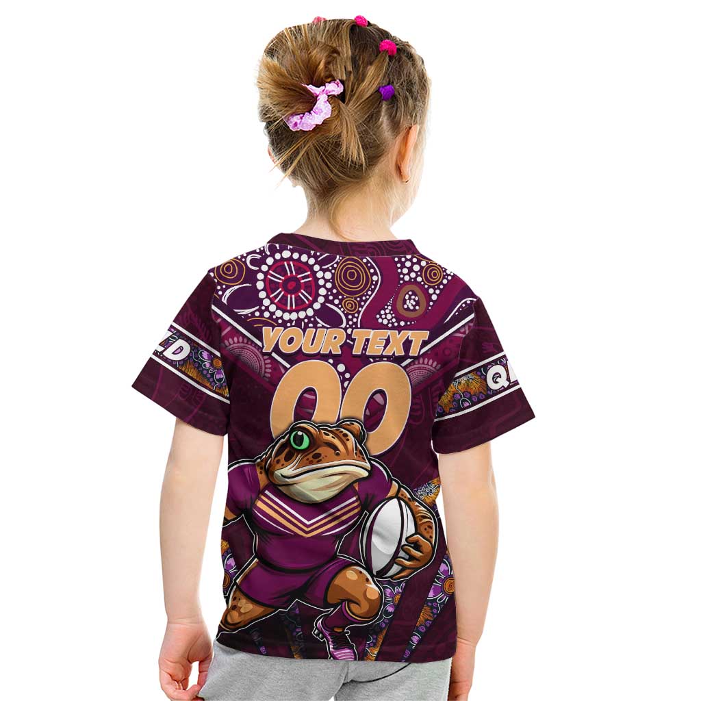 Personalised Queensland Maroons Kid T Shirt Mascot Rugby League