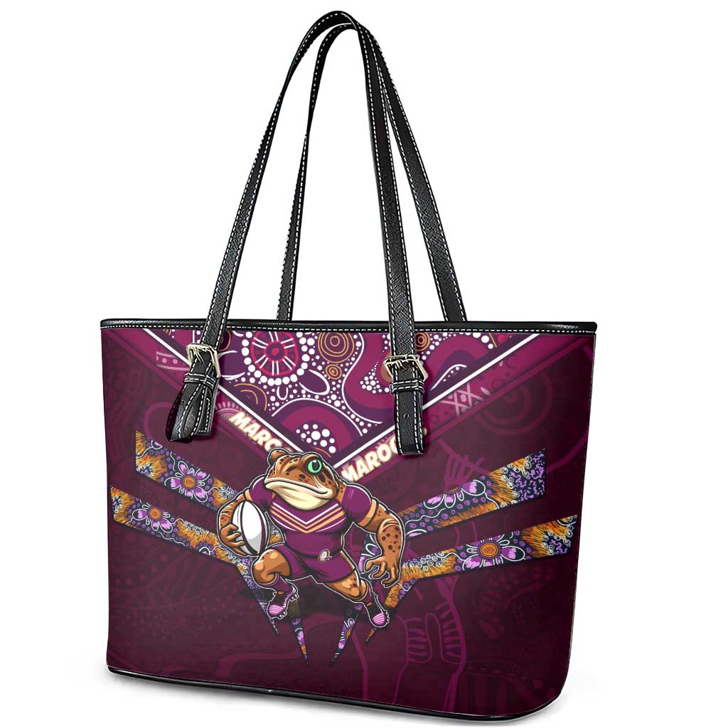 Queensland Maroons Leather Tote Bag Mascot Rugby League