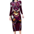 Personalised Queensland Maroons Long Sleeve Bodycon Dress Mascot Rugby League
