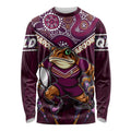 Personalised Queensland Maroons Long Sleeve Shirt Mascot Rugby League
