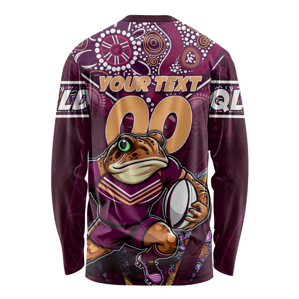 Personalised Queensland Maroons Long Sleeve Shirt Mascot Rugby League