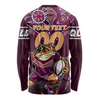 Personalised Queensland Maroons Long Sleeve Shirt Mascot Rugby League