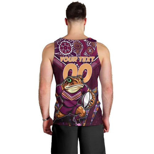 Personalised Queensland Maroons Men Tank Top Mascot Rugby League