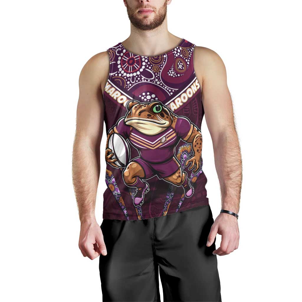Personalised Queensland Maroons Men Tank Top Mascot Rugby League
