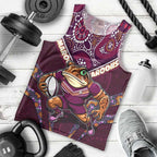 Personalised Queensland Maroons Men Tank Top Mascot Rugby League